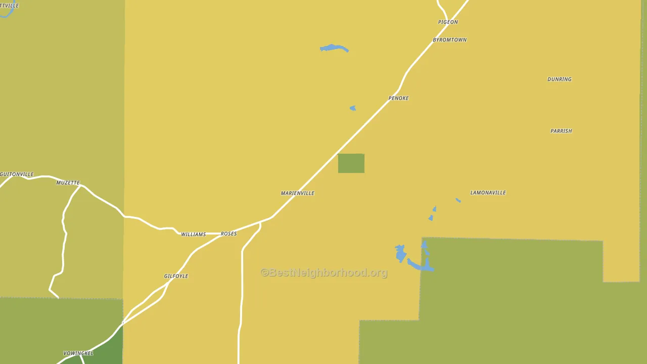 Marienville, PA block-group voter-turnout map