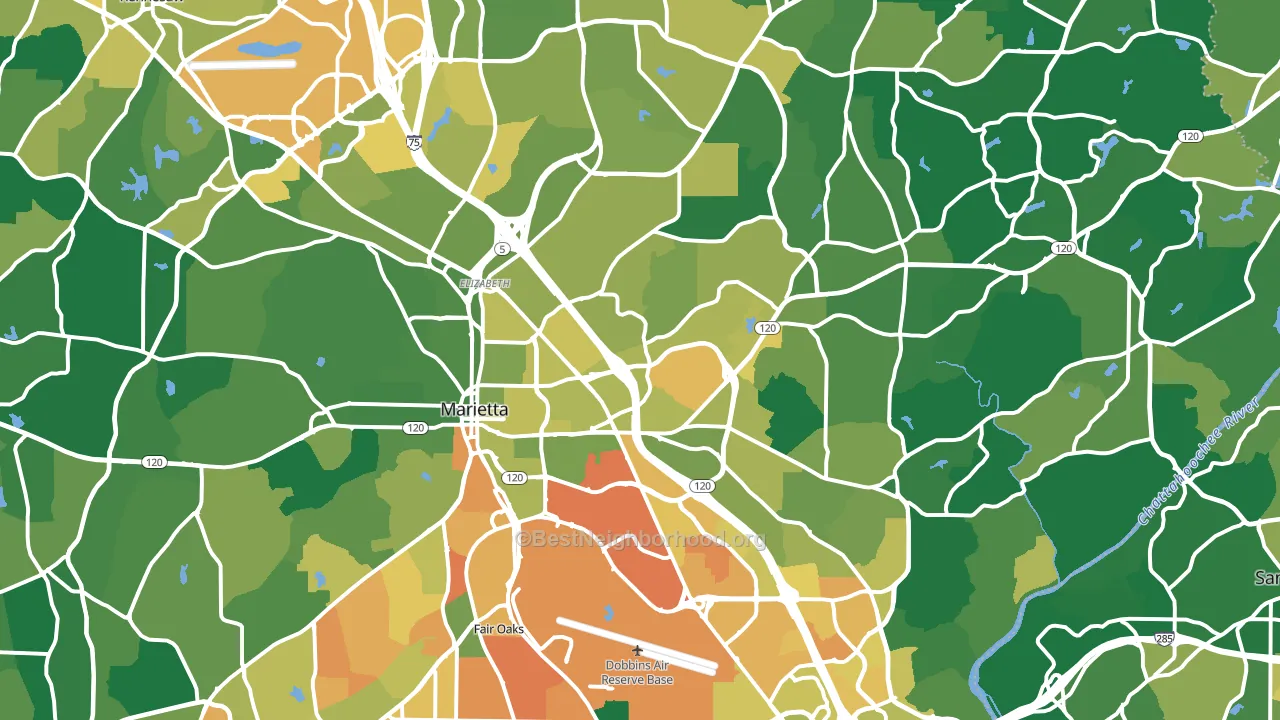 Marietta, GA block-group voter-turnout map