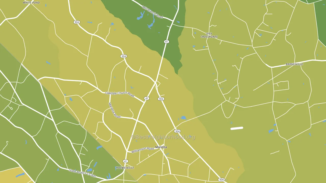 Marietta, NC block-group voter-turnout map