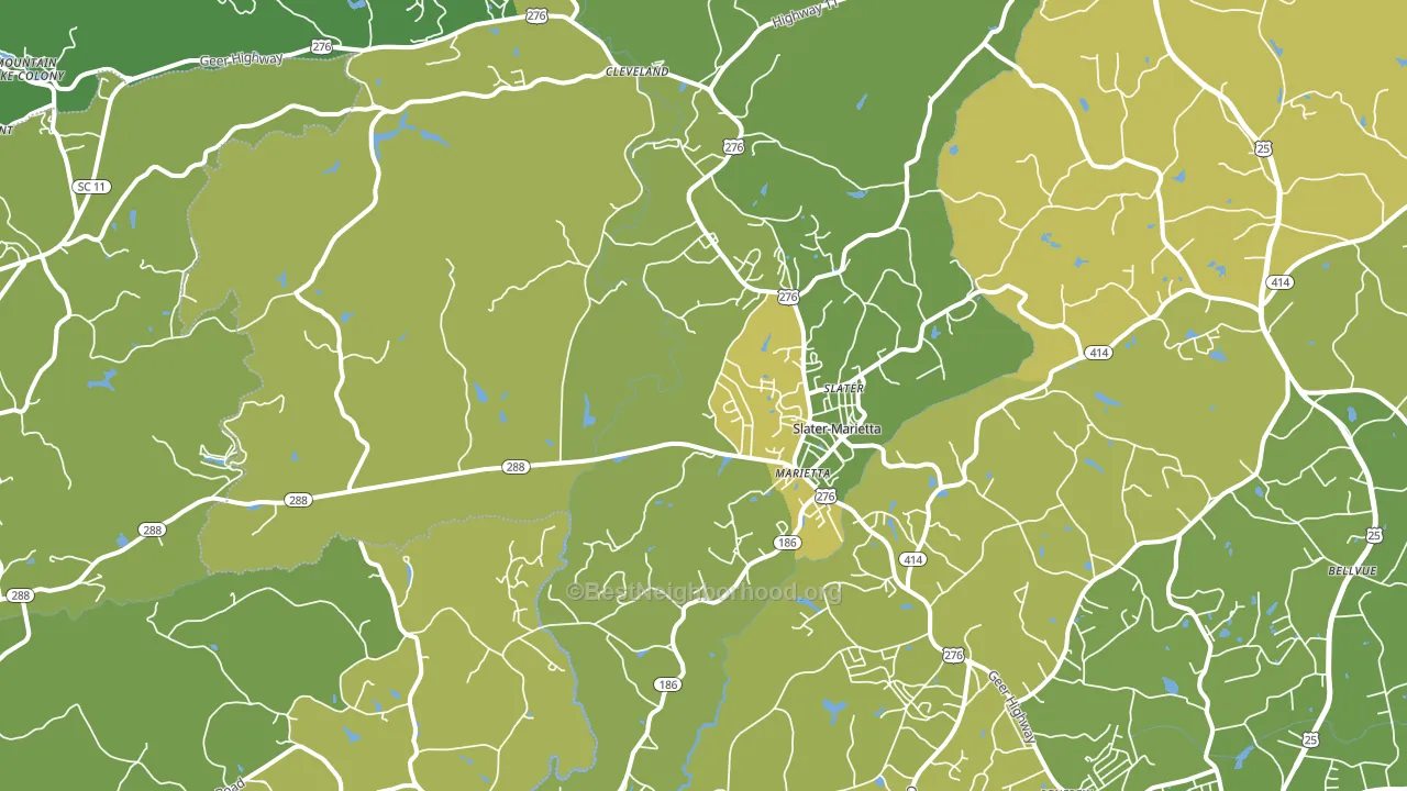 Marietta, SC block-group voter-turnout map