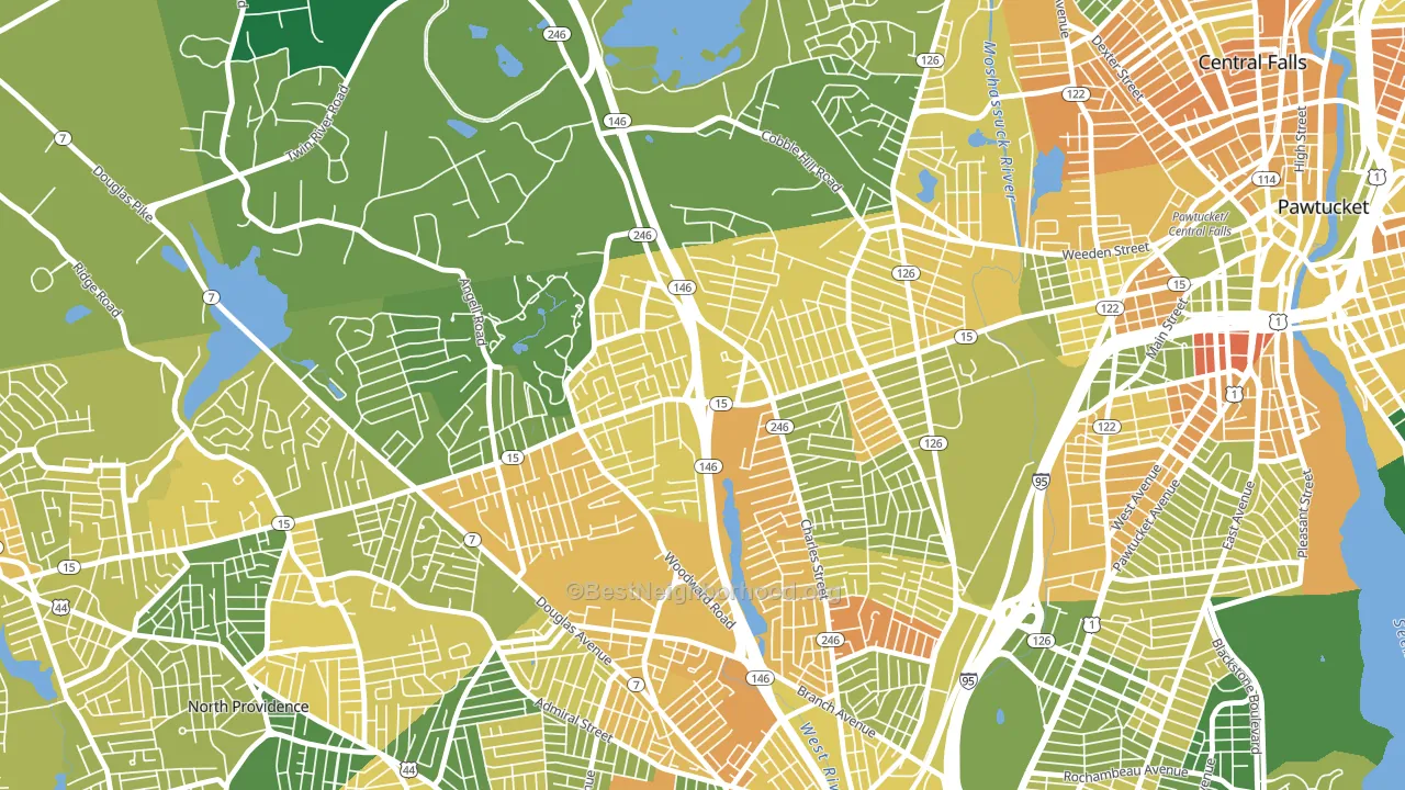 Marieville, Providence, RI block-group voter-turnout map