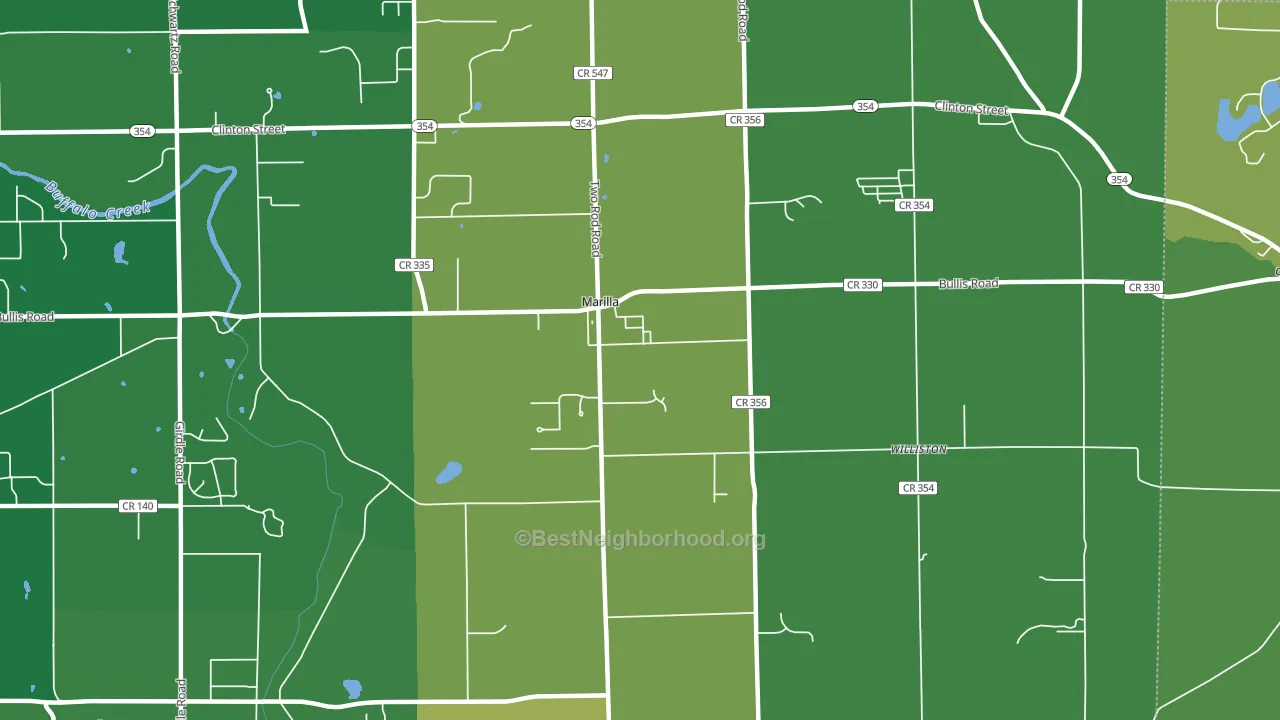 Marilla, NY block-group voter-turnout map