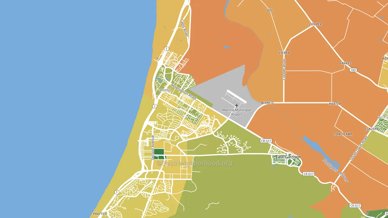 Marina, CA block-group voter-turnout map