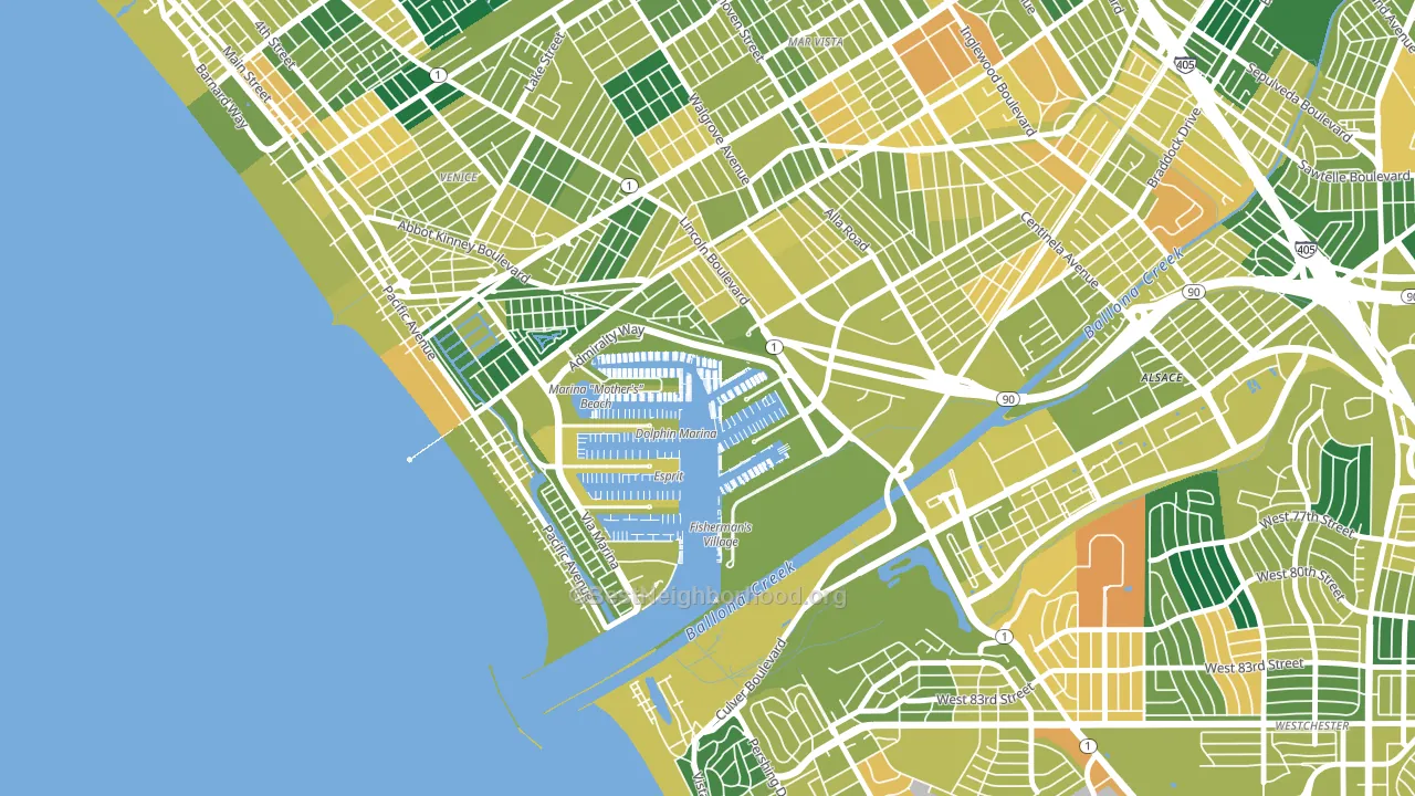 Marina Del Rey, CA block-group voter-turnout map