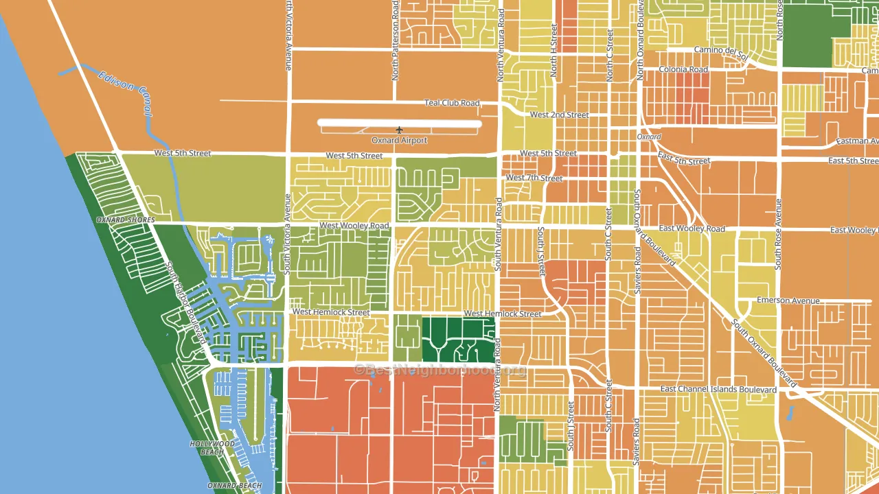 Marina West, Oxnard, CA block-group voter-turnout map