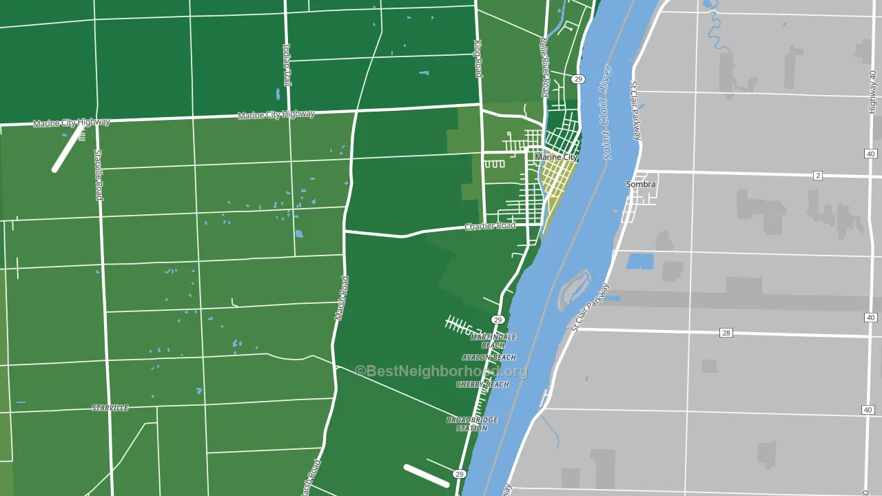 Marine City, MI block-group voter-turnout map
