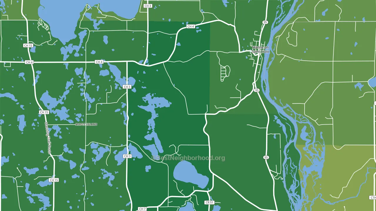 Marine On St. Croix, MN block-group voter-turnout map