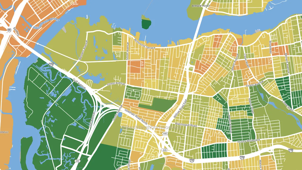 Mariners Harbor, Staten Island, NY block-group voter-turnout map