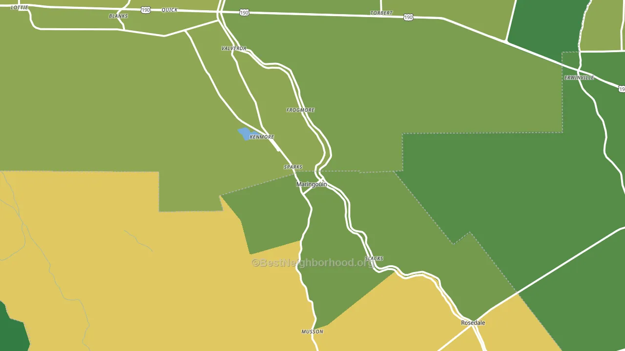 Maringouin, LA block-group voter-turnout map