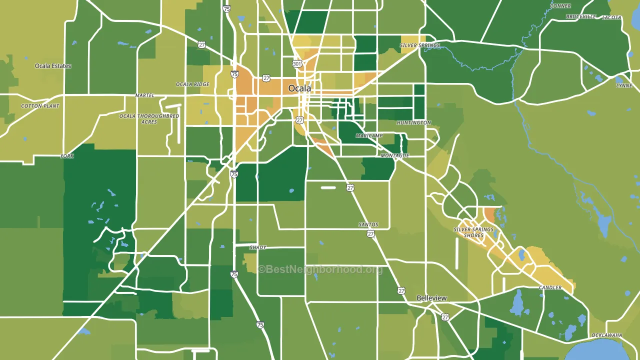 Marion County, FL block-group voter-turnout map