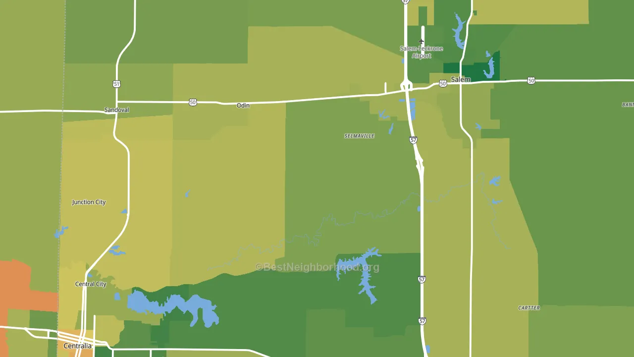 Marion County, IL block-group voter-turnout map