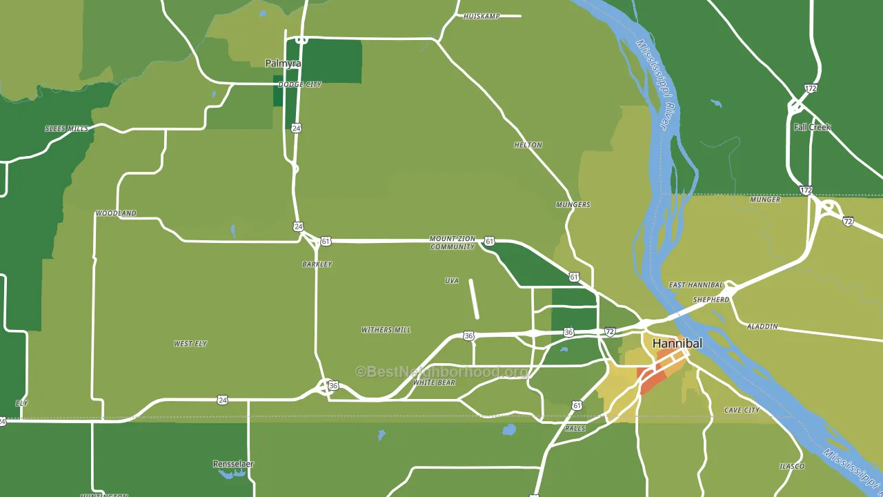 Marion County, MO block-group voter-turnout map