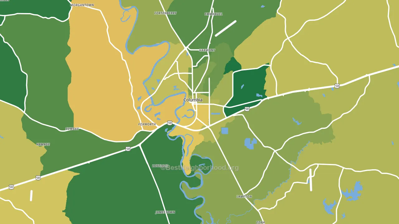 Marion County, MS block-group voter-turnout map