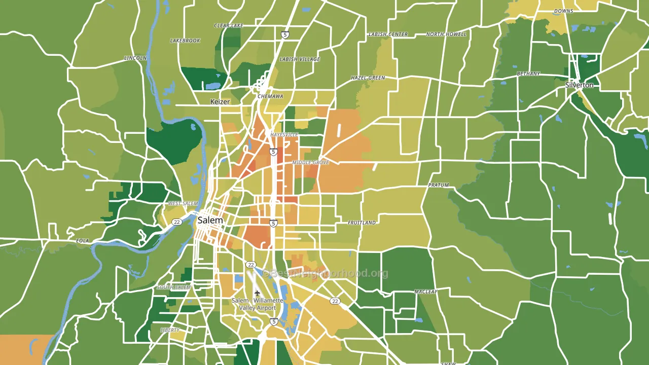 Marion County, OR block-group voter-turnout map