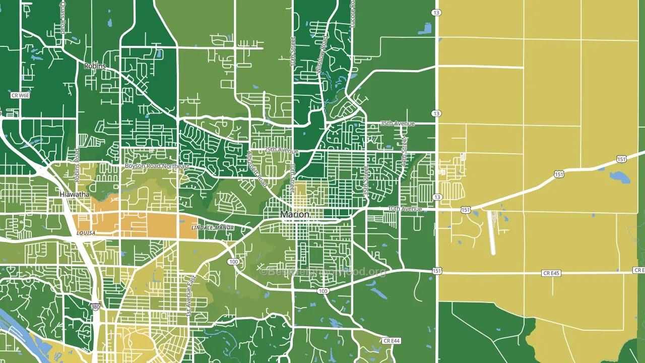 Marion, IA block-group voter-turnout map