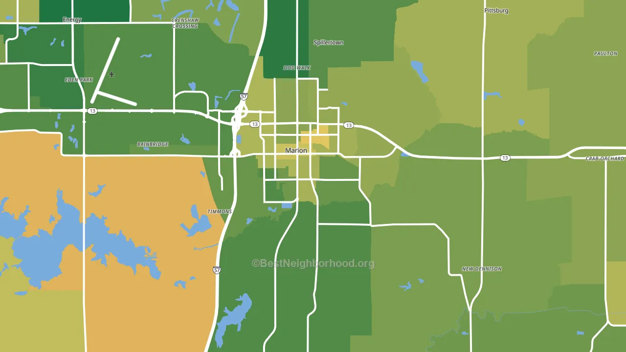 Marion, IL block-group voter-turnout map