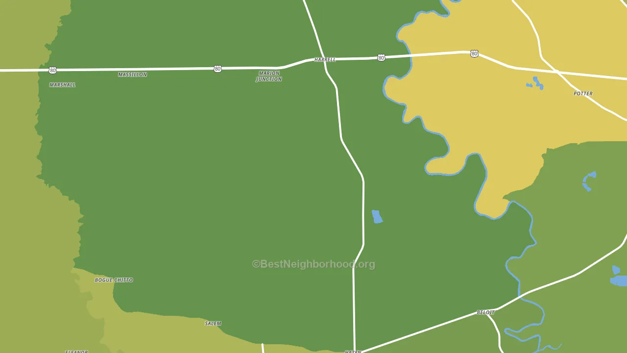 Marion Junction, AL block-group voter-turnout map