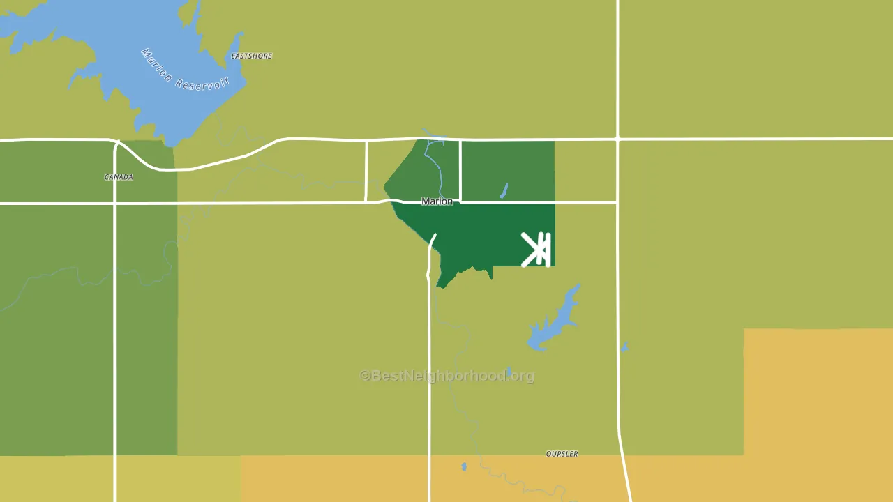 Marion, KS block-group voter-turnout map