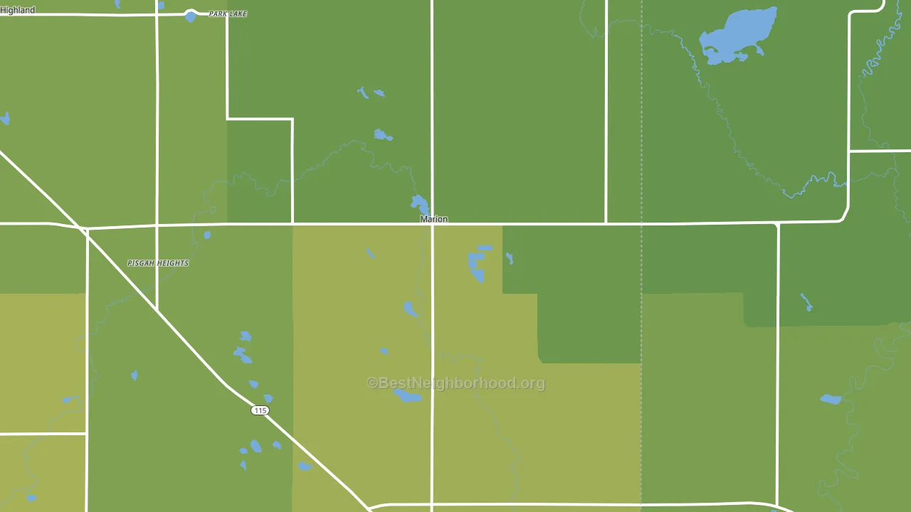 Marion, MI block-group voter-turnout map