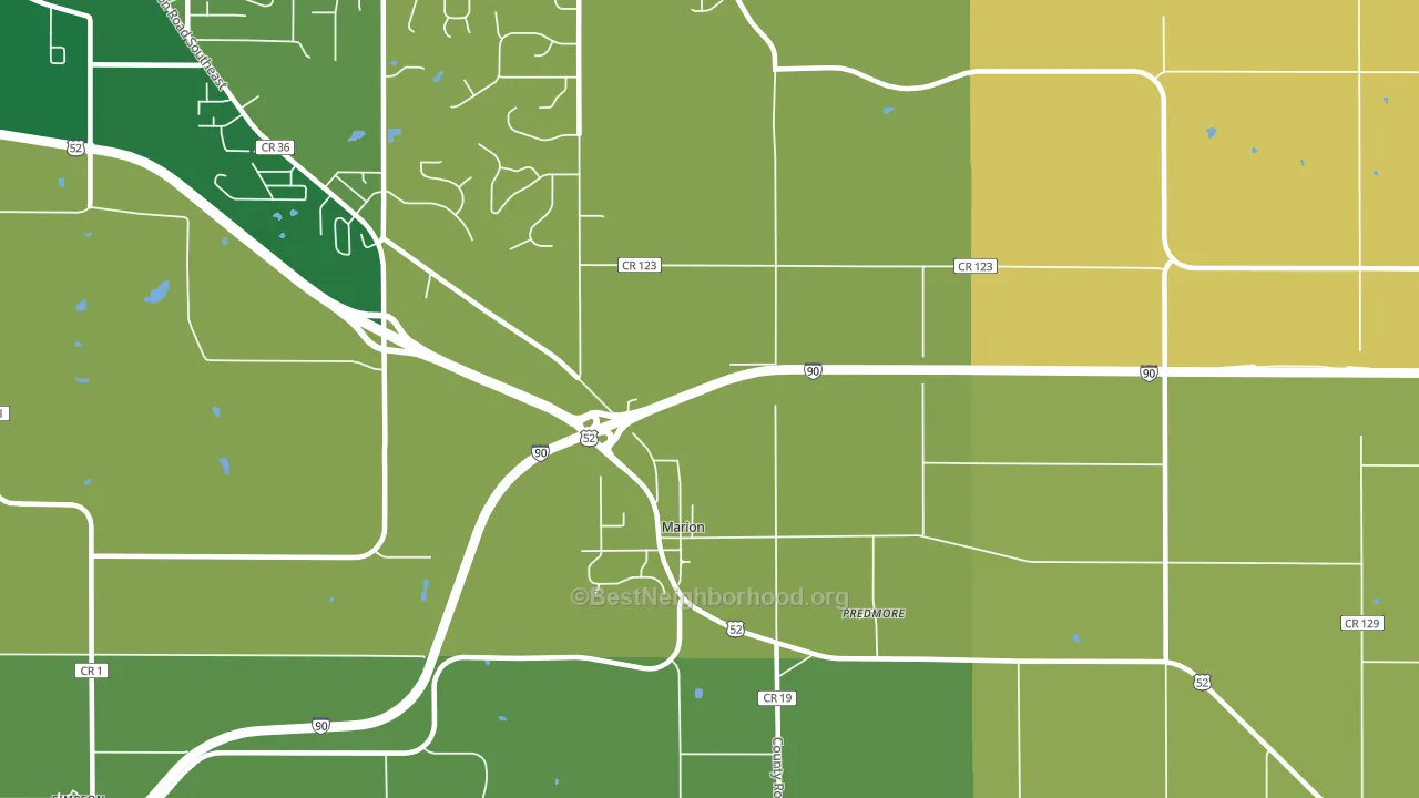 Marion, MN block-group voter-turnout map