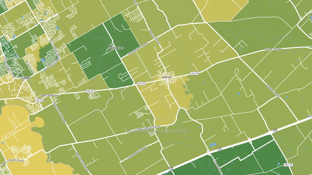 Marion, TX block-group voter-turnout map