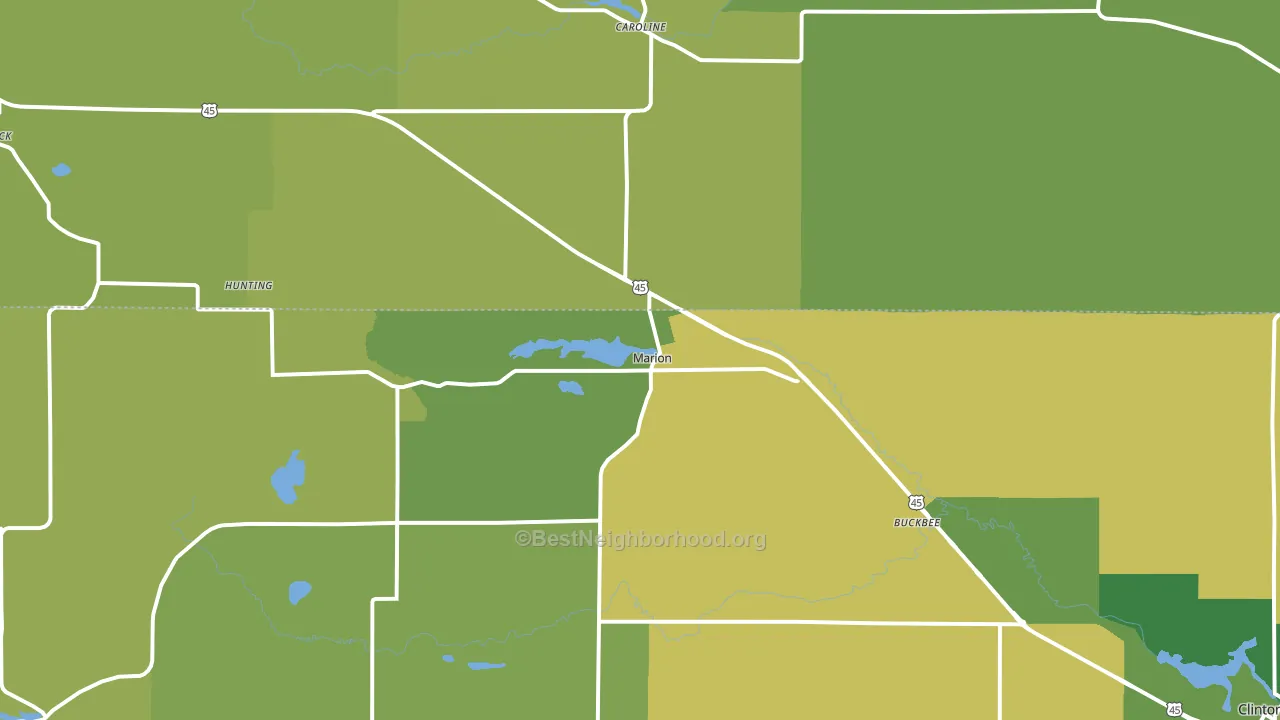 Marion, WI block-group voter-turnout map