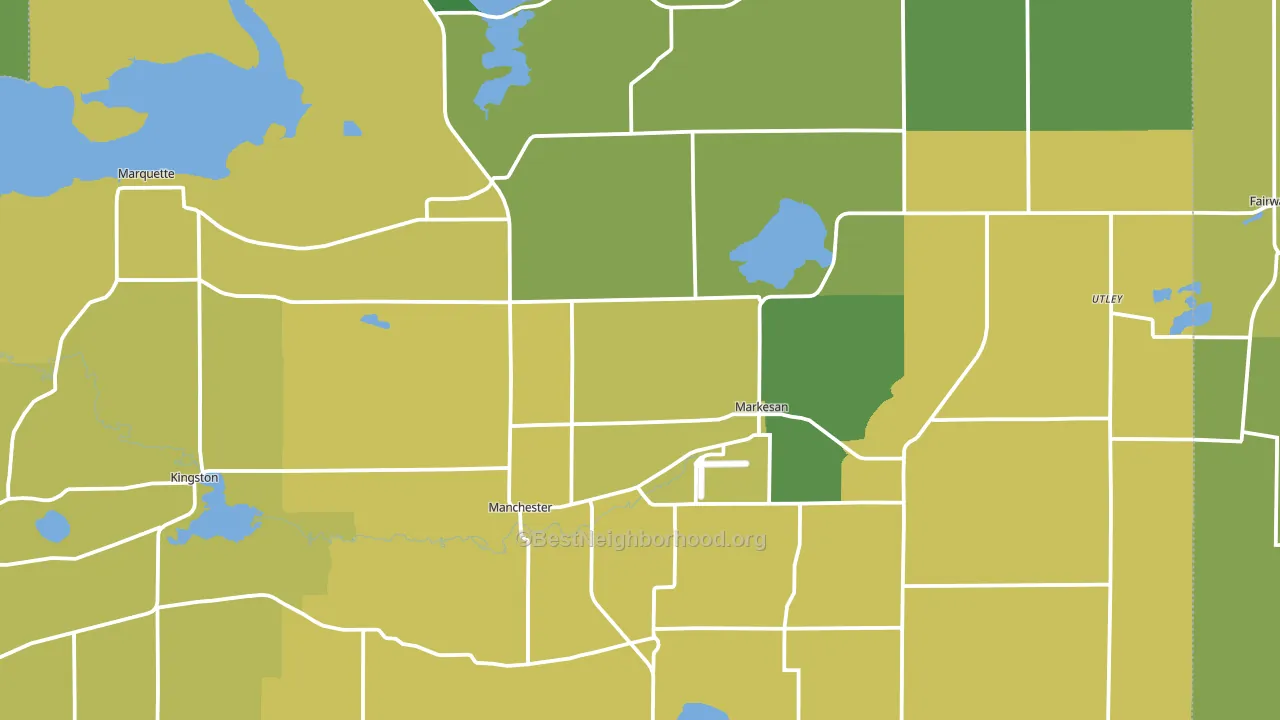 Markesan, WI block-group voter-turnout map