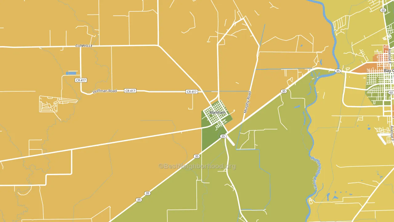 Markham, TX block-group voter-turnout map