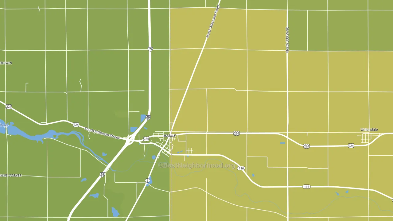 Markle, IN block-group voter-turnout map