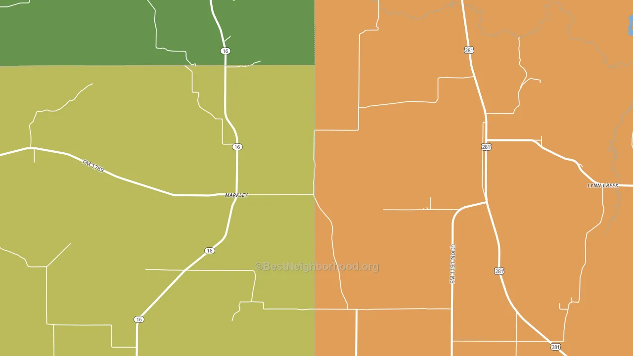 Markley, TX block-group voter-turnout map