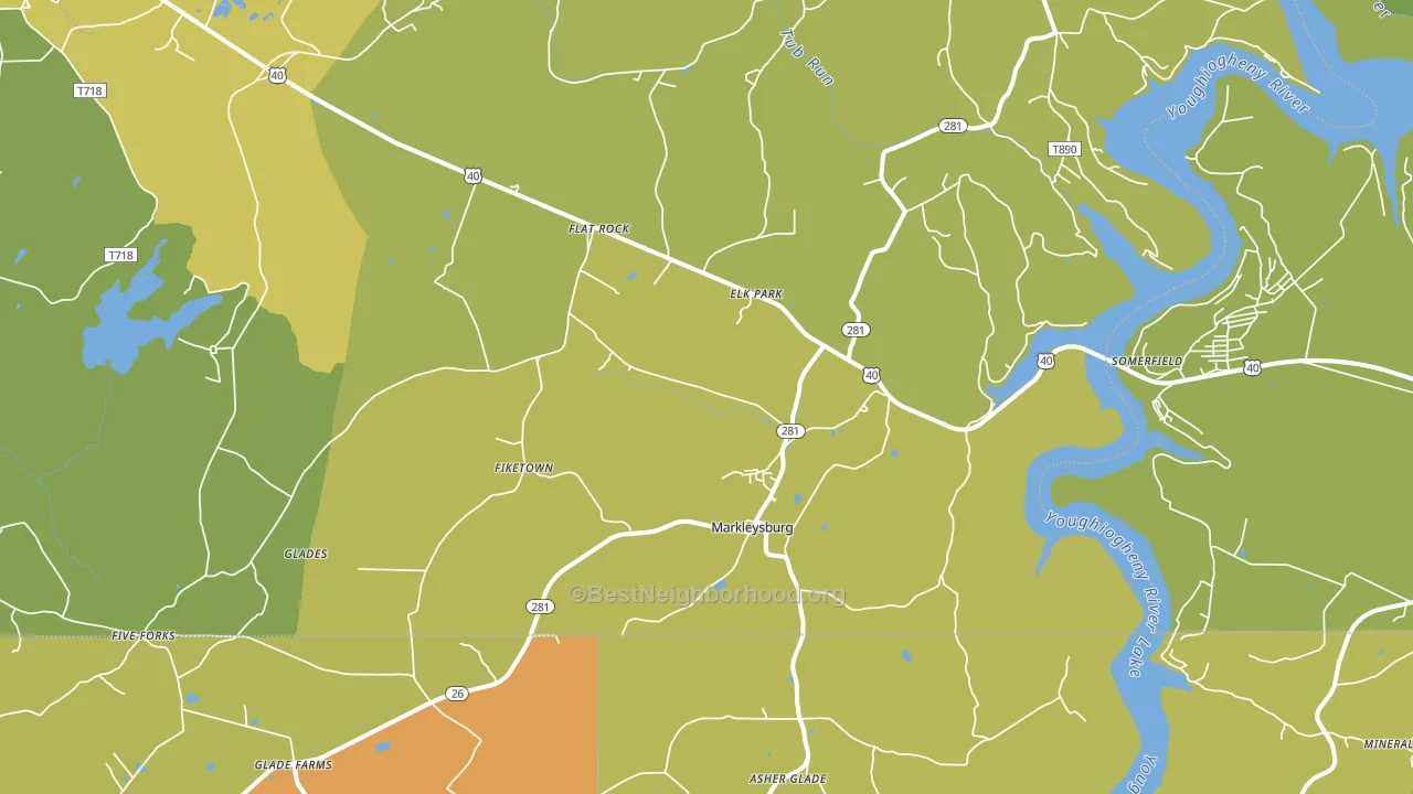 Markleysburg, PA block-group voter-turnout map