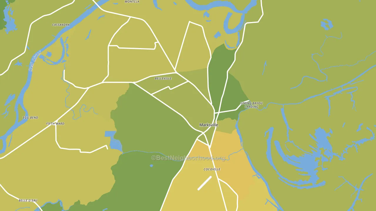 Marksville, LA block-group voter-turnout map
