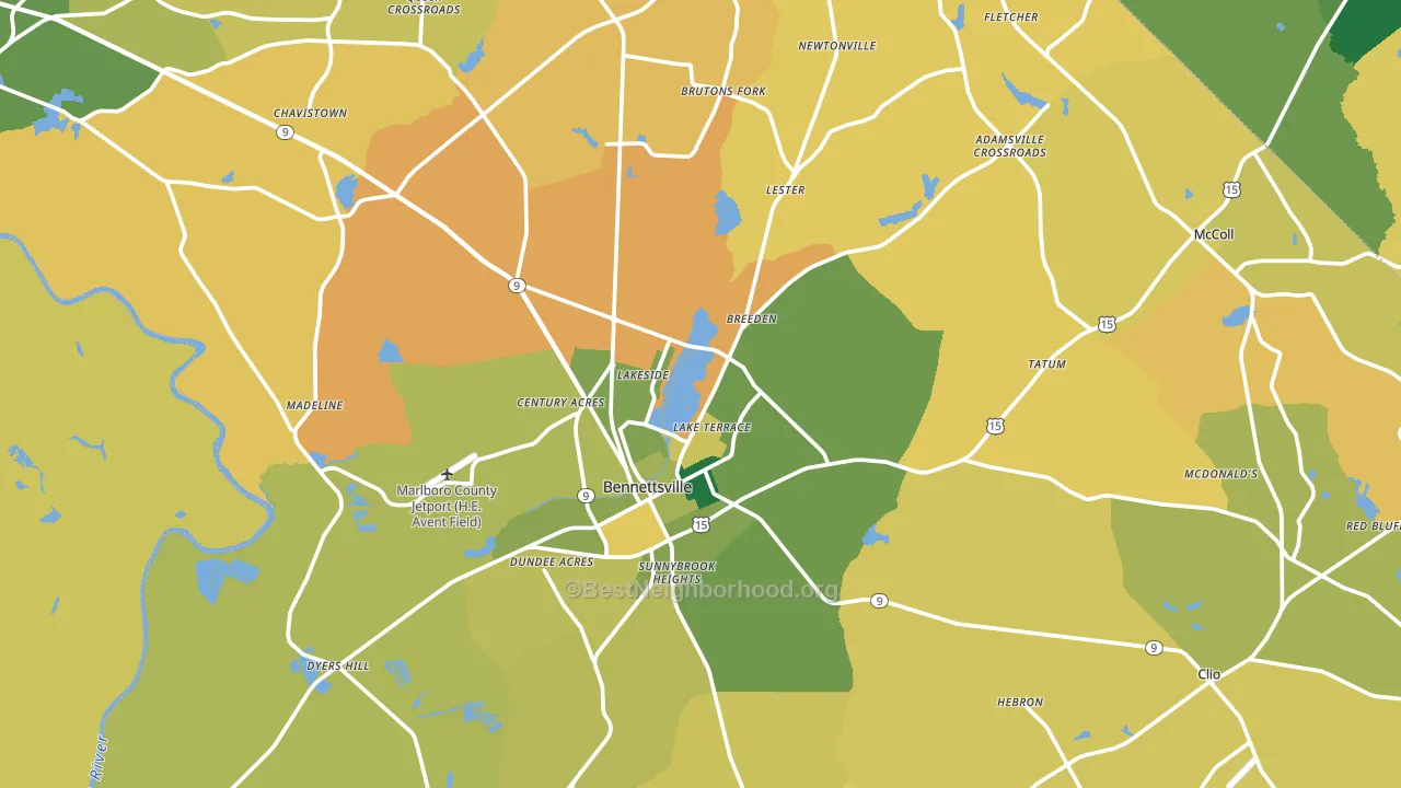 Marlboro County, SC block-group voter-turnout map