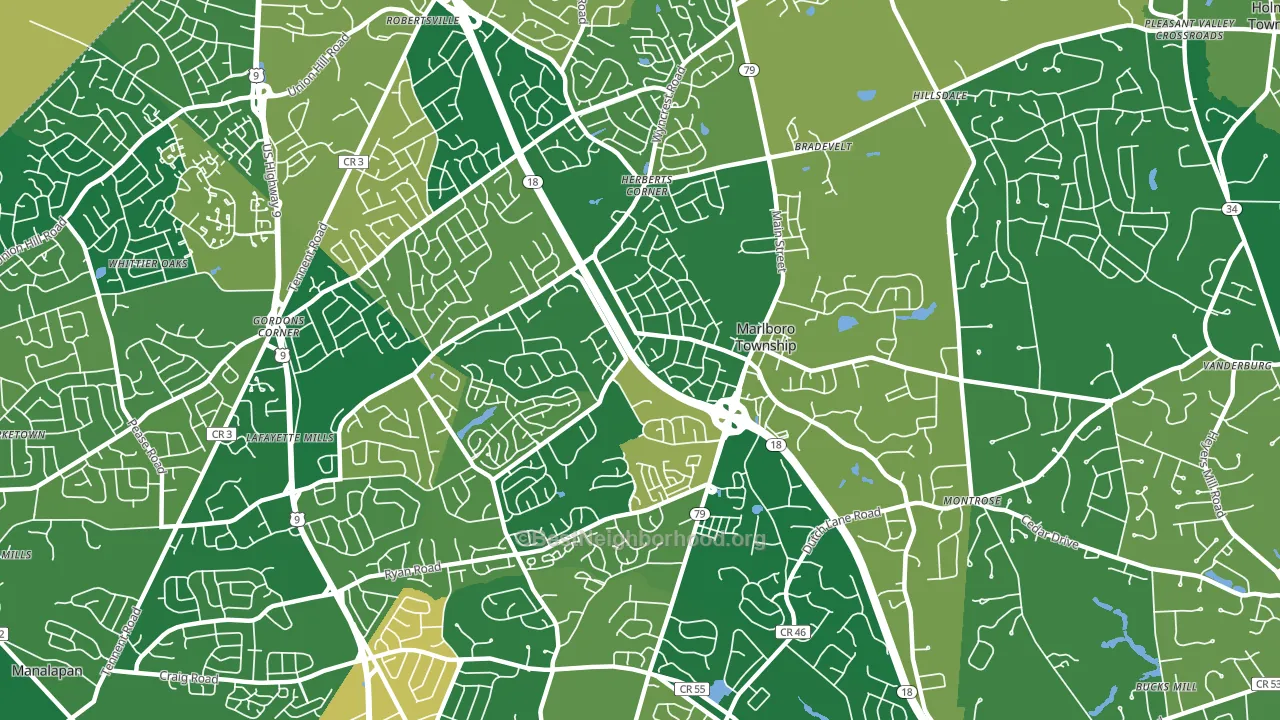 Marlboro, NJ block-group voter-turnout map
