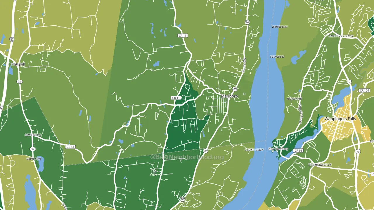 Marlboro, NY block-group voter-turnout map