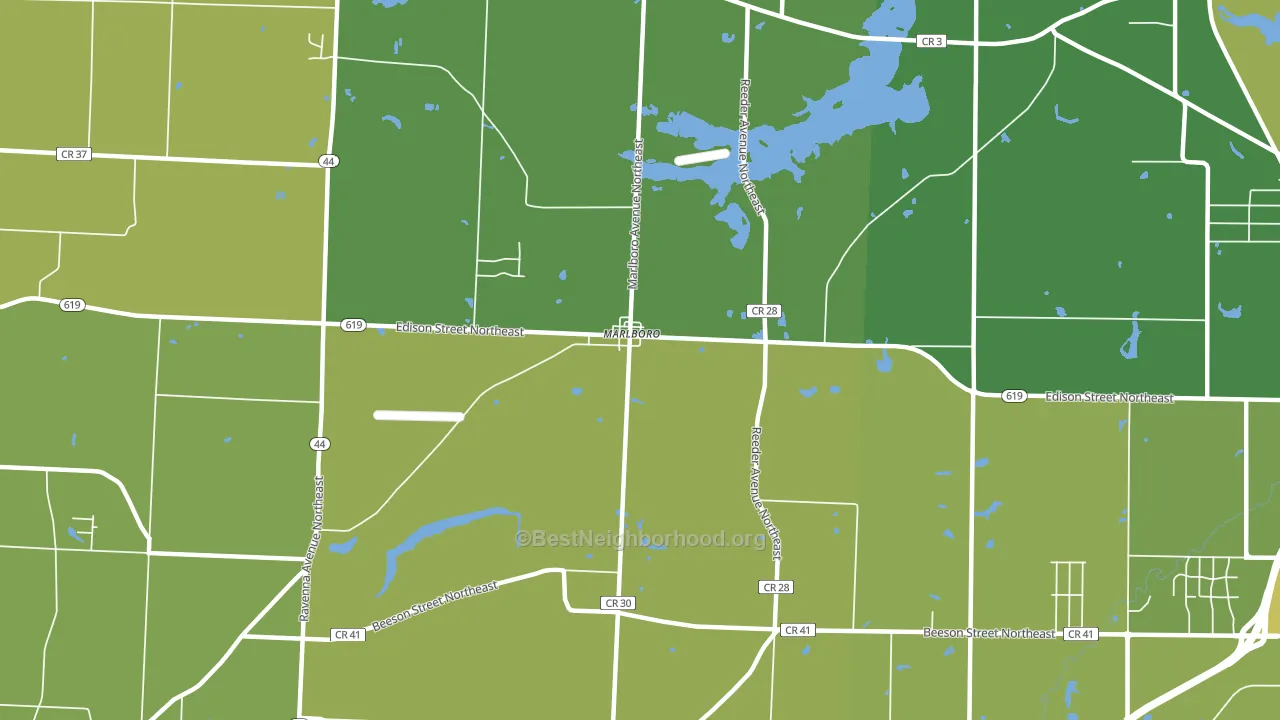 Marlboro, OH block-group voter-turnout map