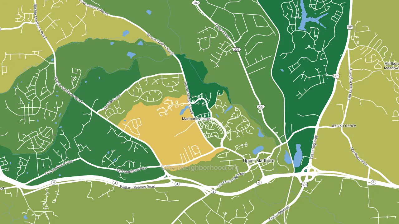 Marlboro Village, MD block-group voter-turnout map