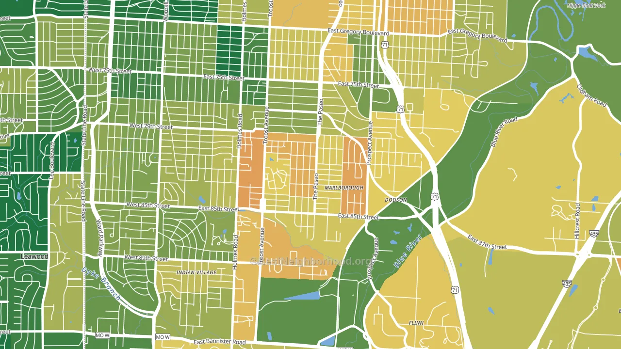 Marlborough Heights-Marlborough Pride, Kansas City, MO block-group voter-turnout map