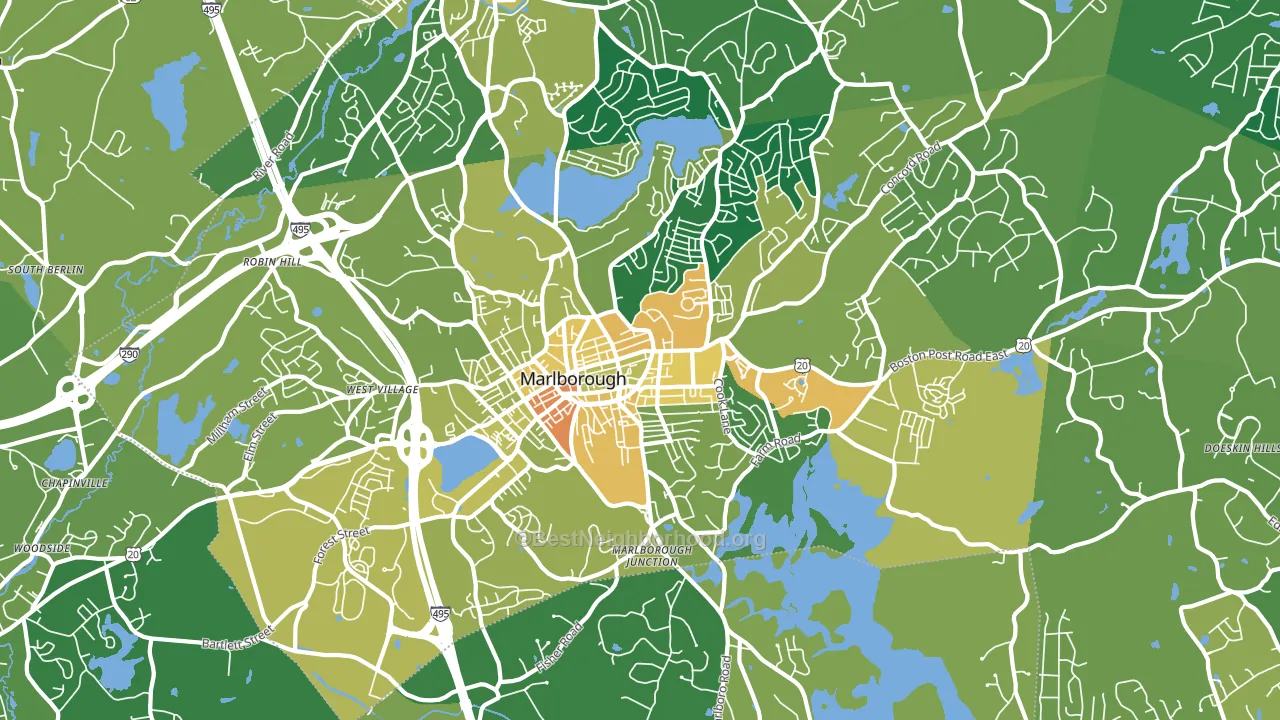 Marlborough, MA block-group voter-turnout map