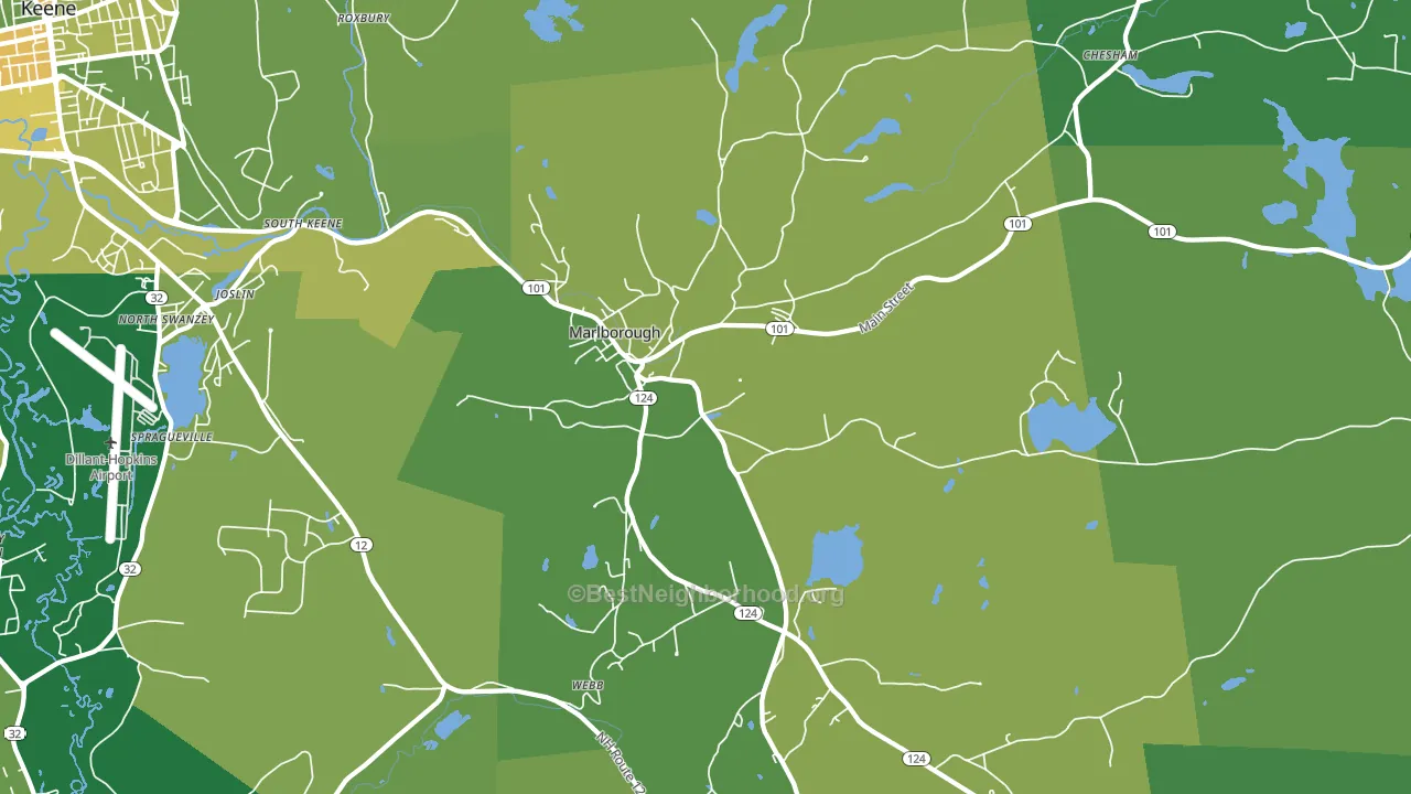 Marlborough, NH block-group voter-turnout map