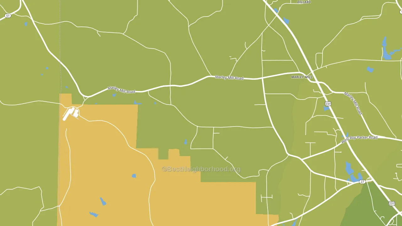 Marley Mill, AL block-group voter-turnout map