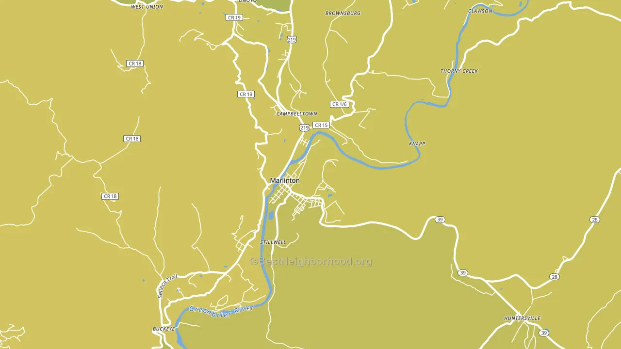 Marlinton, WV block-group voter-turnout map
