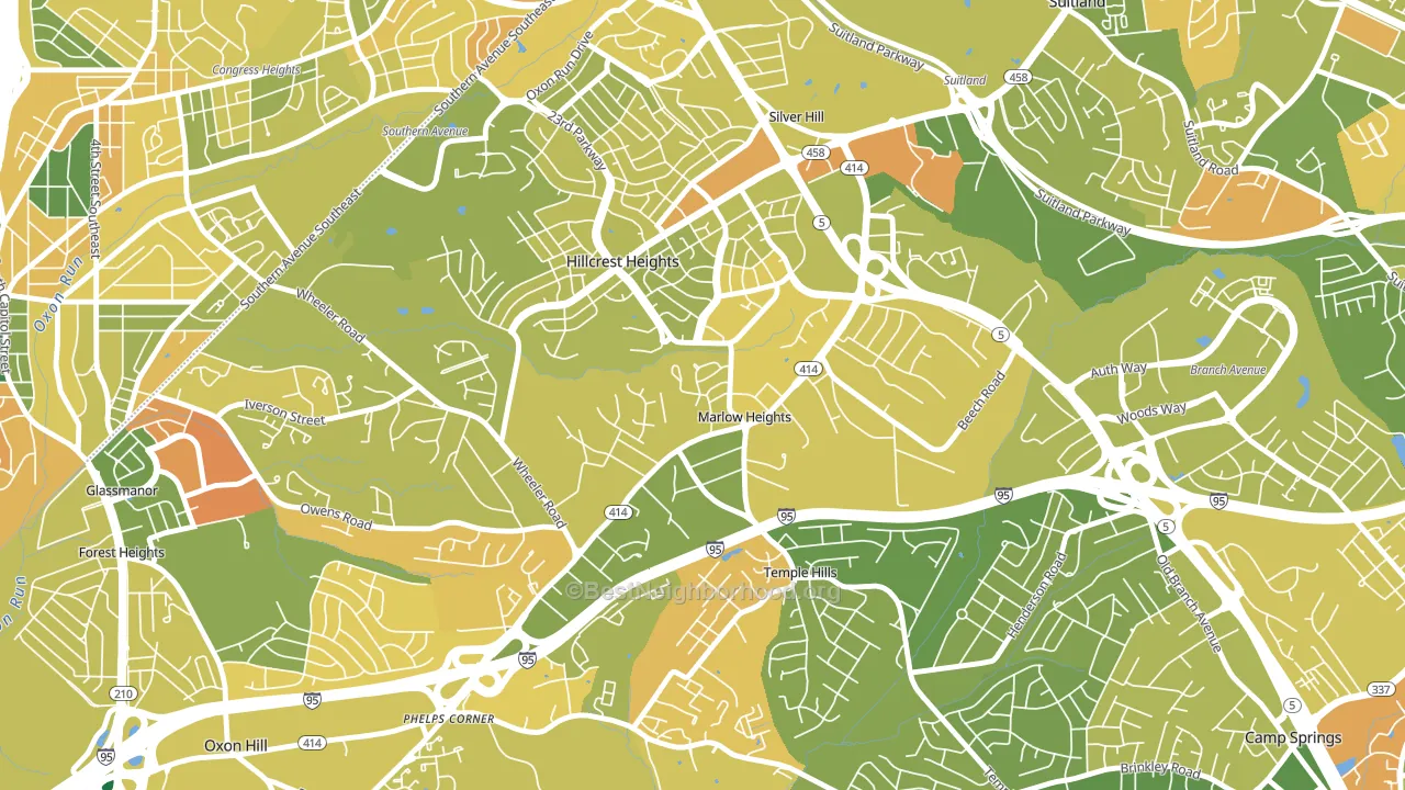 Marlow Heights, MD block-group voter-turnout map