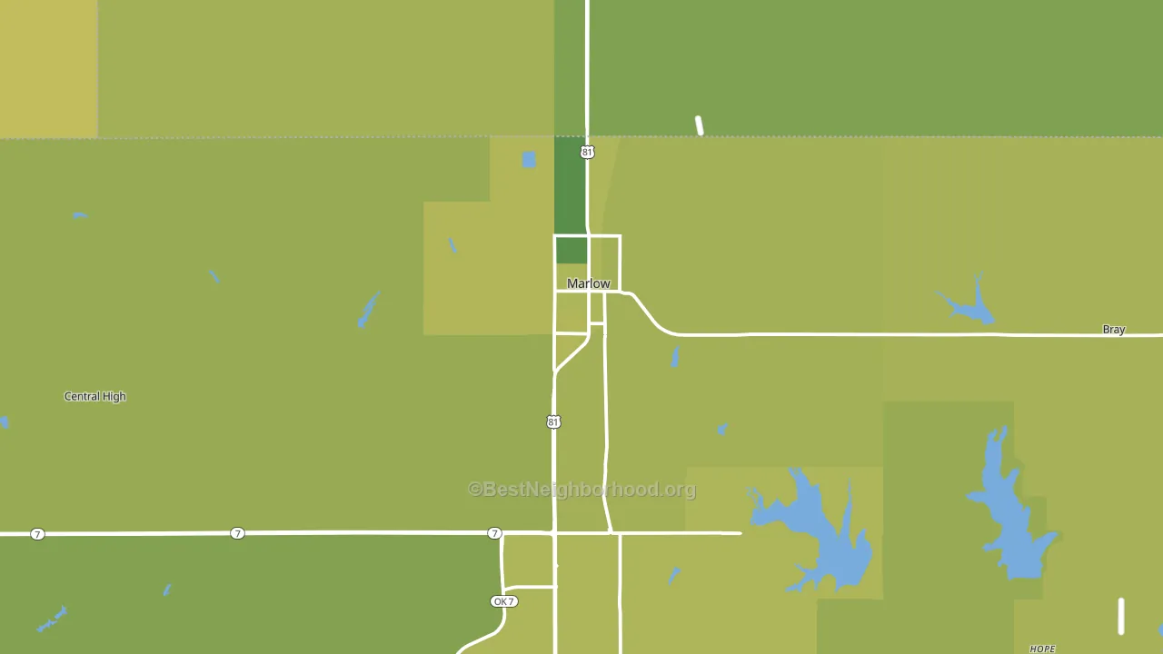 Marlow, OK block-group voter-turnout map