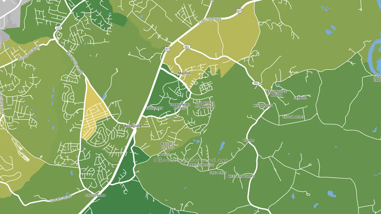 Marlton, MD block-group voter-turnout map