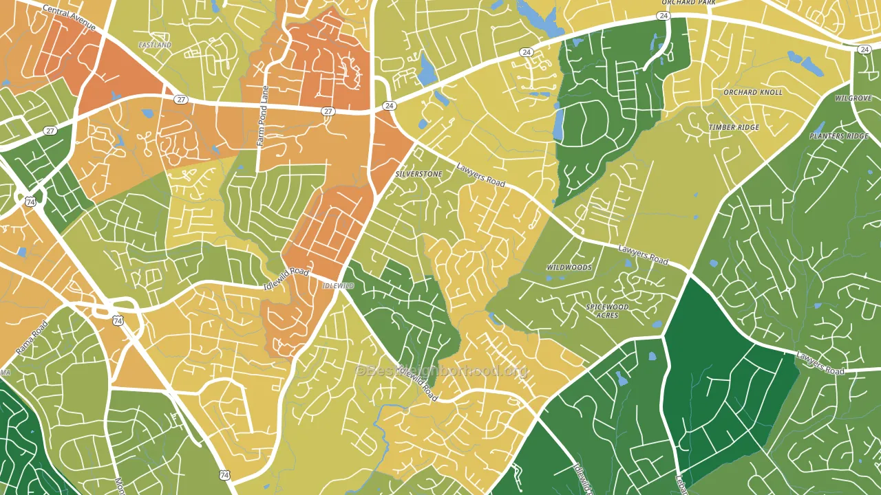 Marlwood, Charlotte, NC block-group voter-turnout map