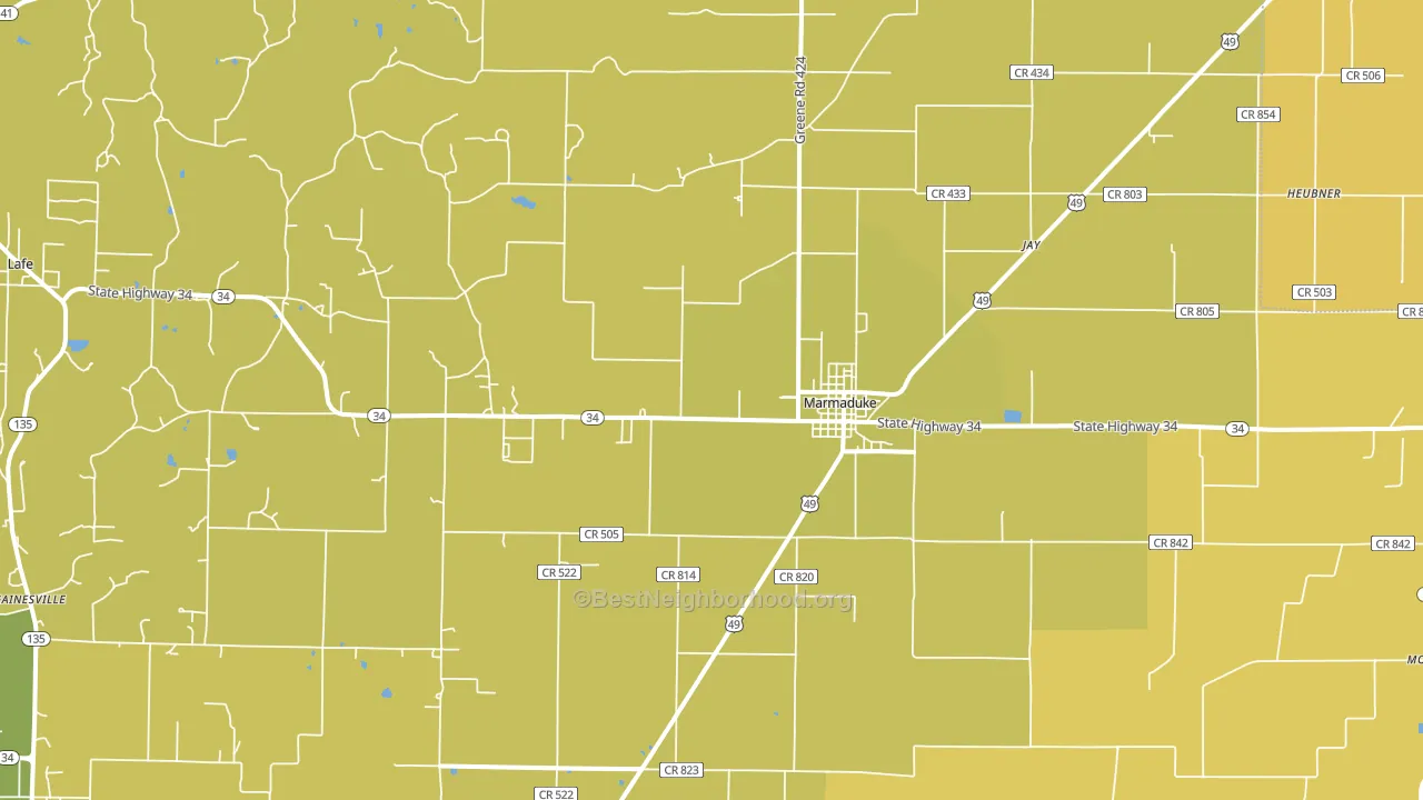 Marmaduke, AR block-group voter-turnout map