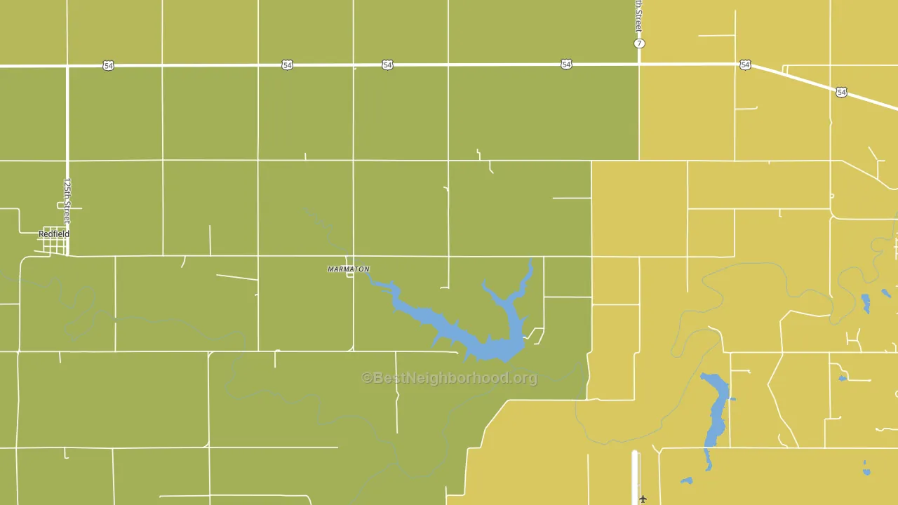 Marmaton, KS block-group voter-turnout map