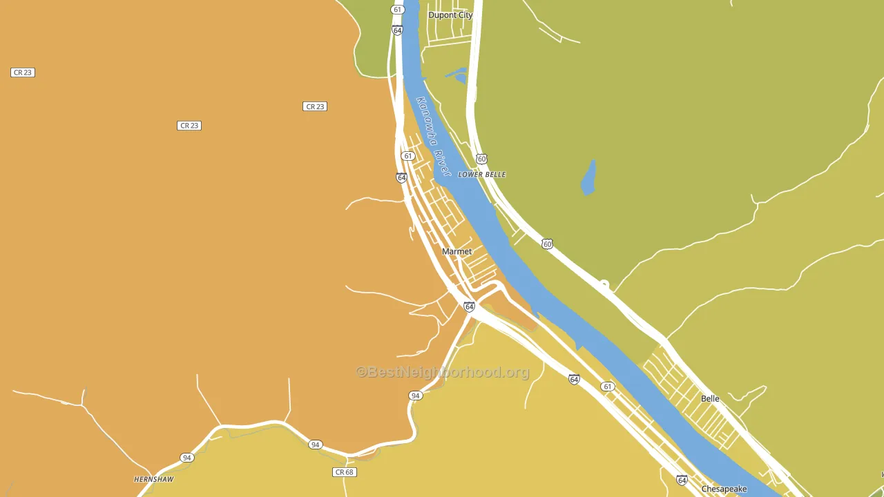 Marmet, WV block-group voter-turnout map