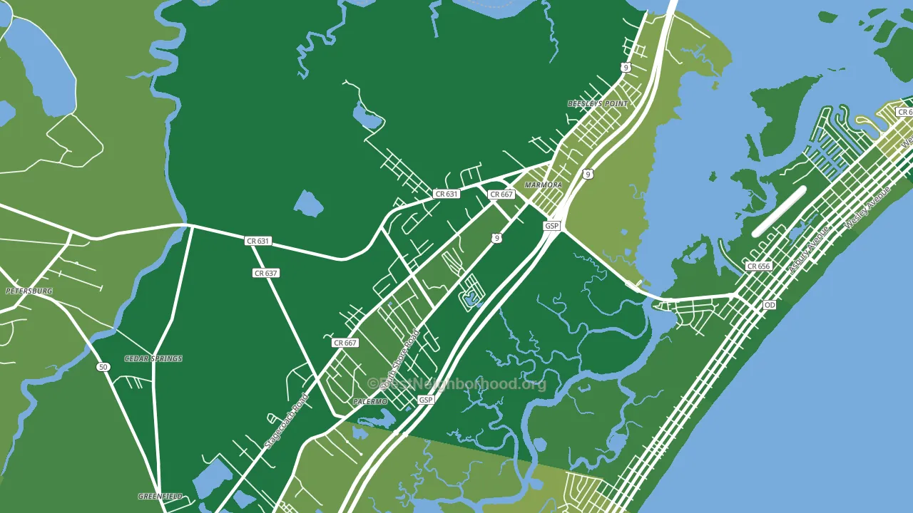Marmora, NJ block-group voter-turnout map